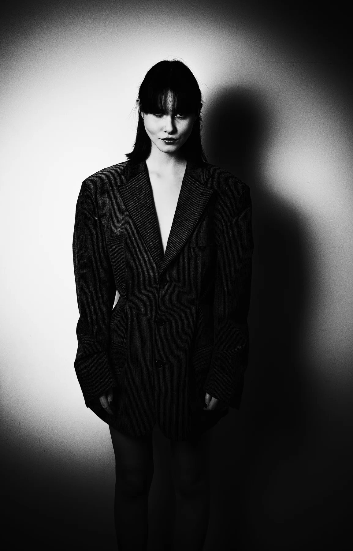 Illustrative editorial image of an oversized blazer; not Langrum Ventures inventory photography.